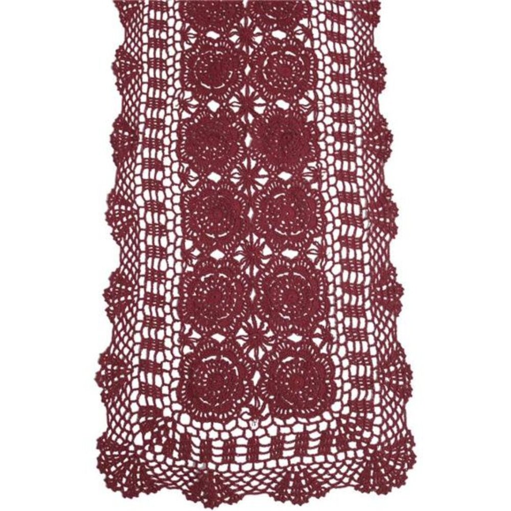 Cotton Handmade Crochet Lace Table Runner Rectangle Coffee Table Dresser Decor